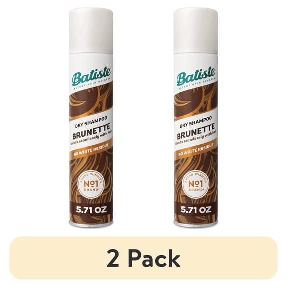 (2 pack) Batiste Dry Shampoo for Brunette Hair, Refresh Hair & Absorb Oil for Added Texture & Body, 5.71 oz