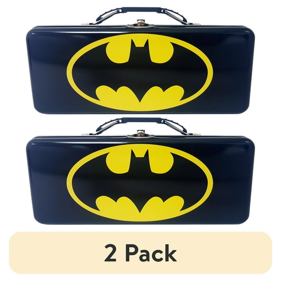 (2 pack) Batman Tote Tin Box with Handle