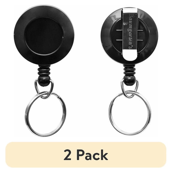 (2 pack) Baumgartens Sicurix Belt Clip Ring ID Card Reel