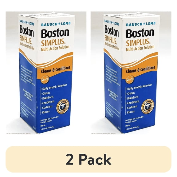 (2 pack) Bausch & Lomb Boston Simplus Multi Action Solution With Daily Protein Remover 3.5 Oz