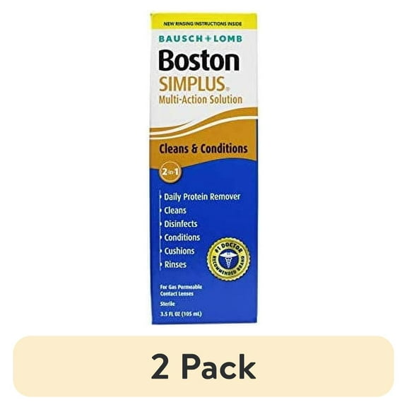 (2 pack) Bausch & Lomb Boston Simplus Multi Action Solution With Daily Protein Remover 3.5 Oz