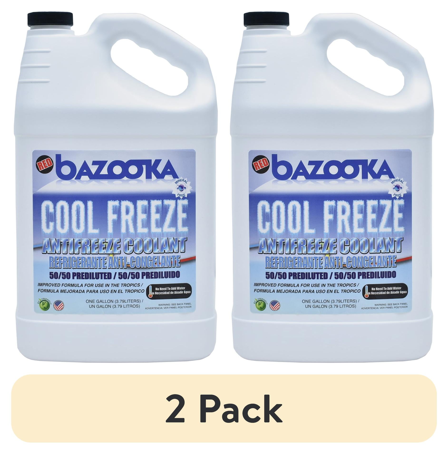(2 pack) Bazooka Cool Freeze Antifreeze Coolant 50/50 Prediluted, 1 gallon