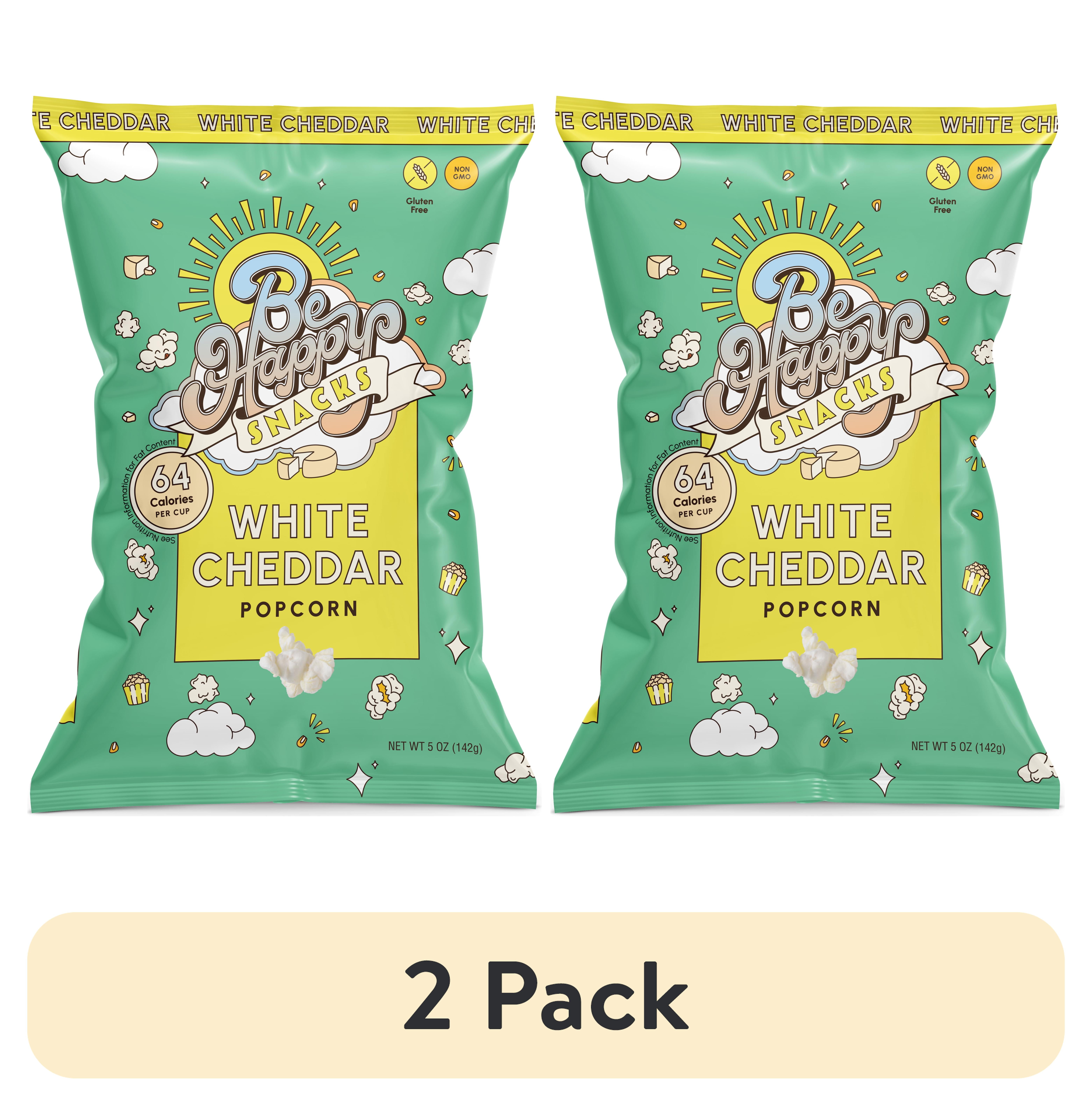 (2 pack) Be Happy Snacks D'Amelio White Cheddar Popcorn, Gluten-Free, 5 oz