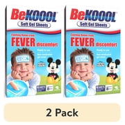 (2 pack) BeKoool Cooling Gel Sheets for Kids, Fever Discomfort Relief, 6 Count