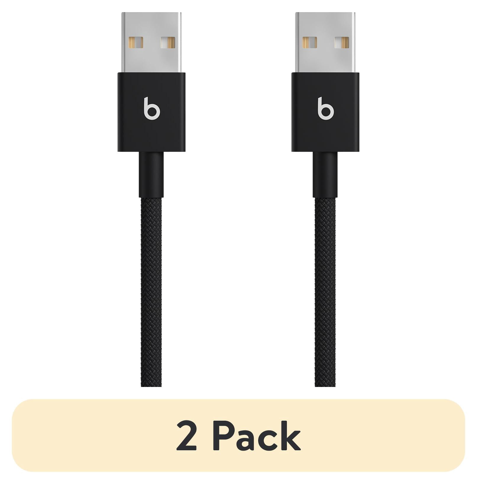 (2 pack) Beats USB-A to USB-C Woven Cables (1.5 m / 5 ft) - Bolt Black (2-Pack)