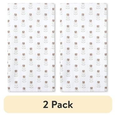 (2 pack) Beautiful Home by Drew Barrymore 1-Piece Printed Floursac Cloth, Brown, 30"W x 30"L