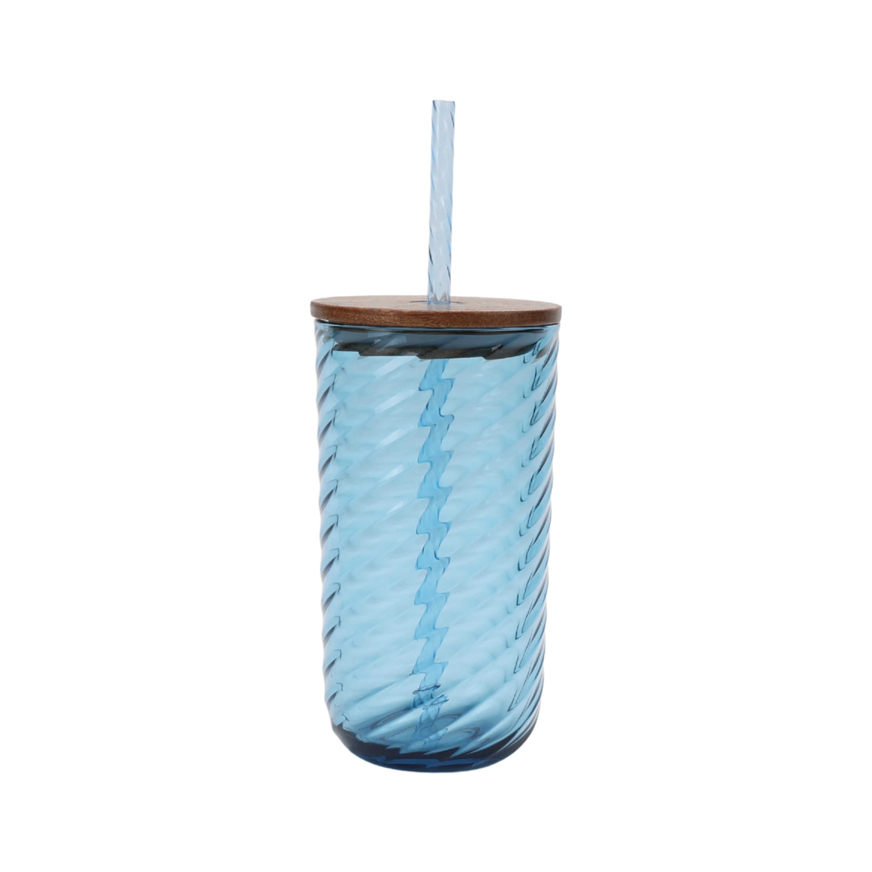 (2 pack) Beautiful 21-Ounce Tritan Swirl Texture Sipper Tumbler Set, Blue by Drew Barrymore