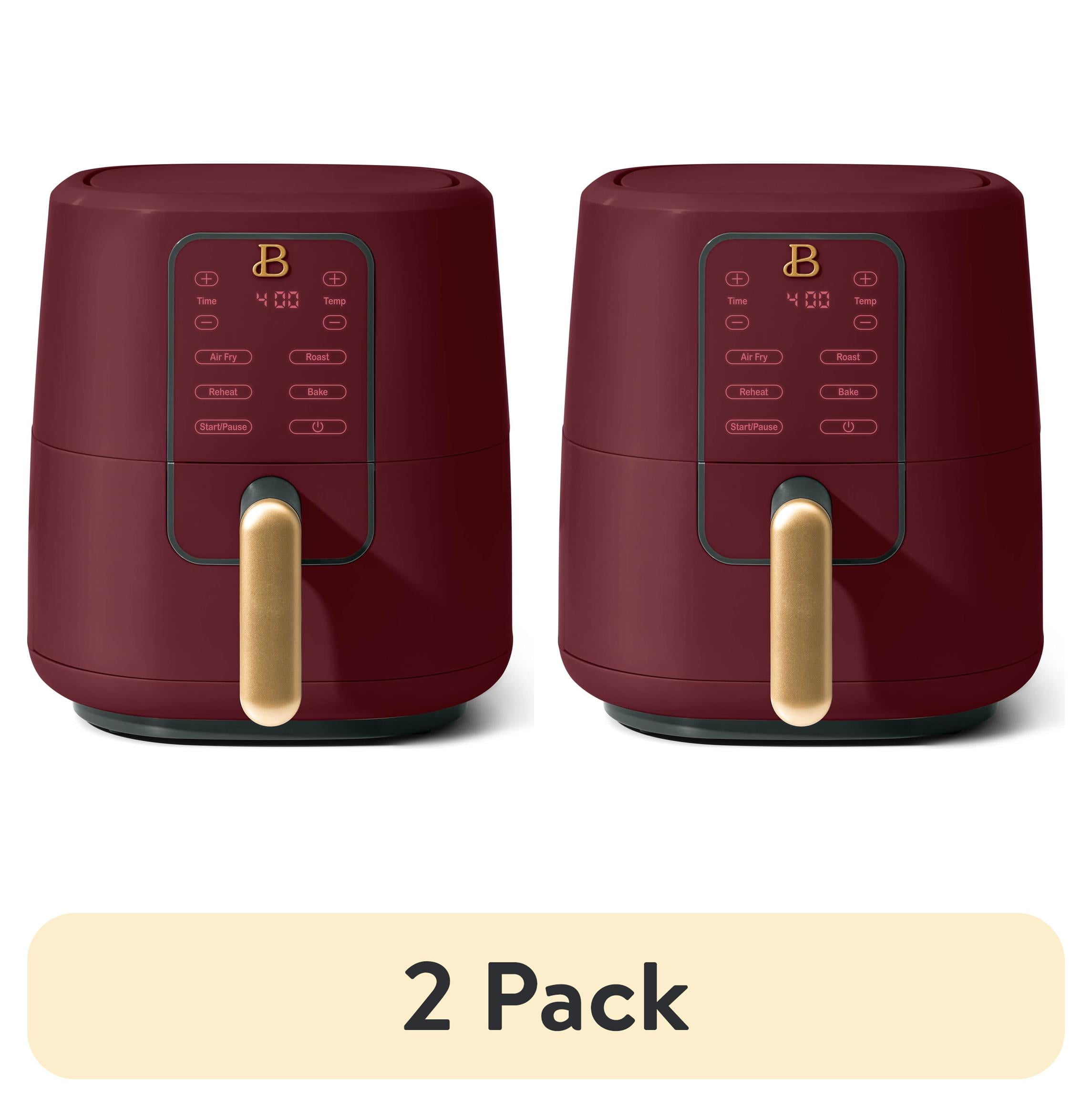 (2 pack) Beautiful 3 Qt Air Fryer with TurboCrisp Technology, Limited Edition Merlot by Drew Barrymore