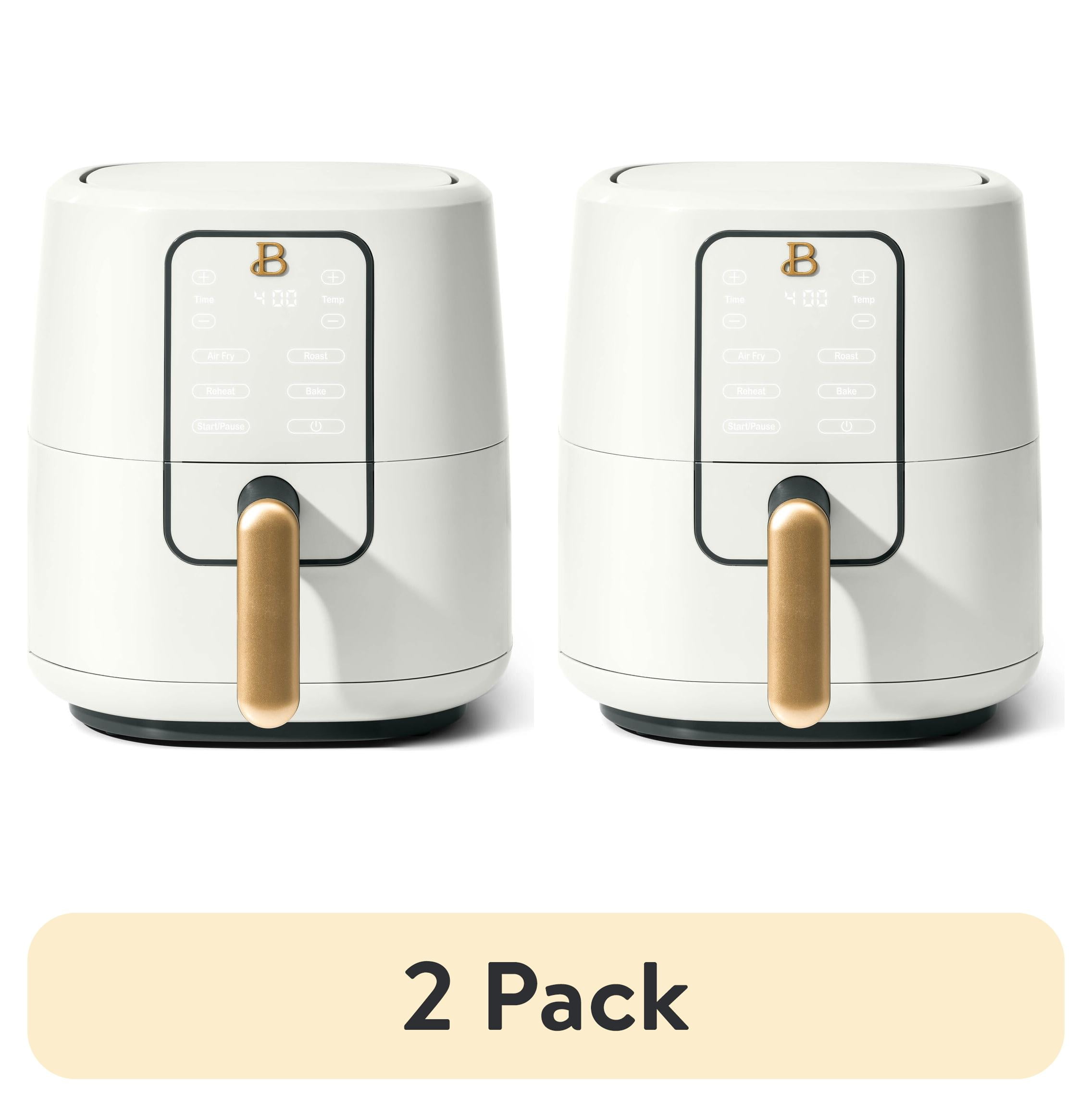 (2 pack) Beautiful 3 Qt Air Fryer with TurboCrisp Technology, White ...