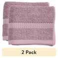 thumbnail interactive-video image 1 of (2 pack) Beautiful by Drew Barrymore Dobby Hand Towel, Soft 100% Cotton, Rose Pink, 1 of 9