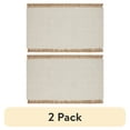 thumbnail interactive-video image 1 of (2 pack) Beautiful Indoor Cotton Jute Accent Rug with Tassels by Drew Barrymore, 27 x 45 Inch Neutral, 1 of 9
