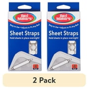 (2 pack) Bed Makers Adjustable Sheet Straps, 4 Pack