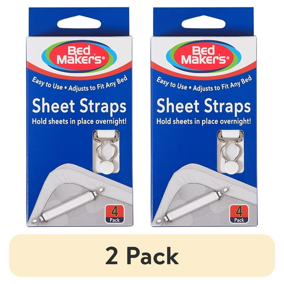 (2 pack) Bed Makers Adjustable Sheet Straps, 4 Pack