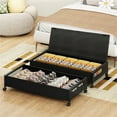 thumbnail image 1 of Fokyfok 2 Pack Under the Bed Storage Containers36 inch Long Underbed Storage with Wheels 7.3 inch Height Under Bed Shoe Storage Large Rolling under bed Clothes Storage Drawers with Lid for Dorm Black, 1 of 6
