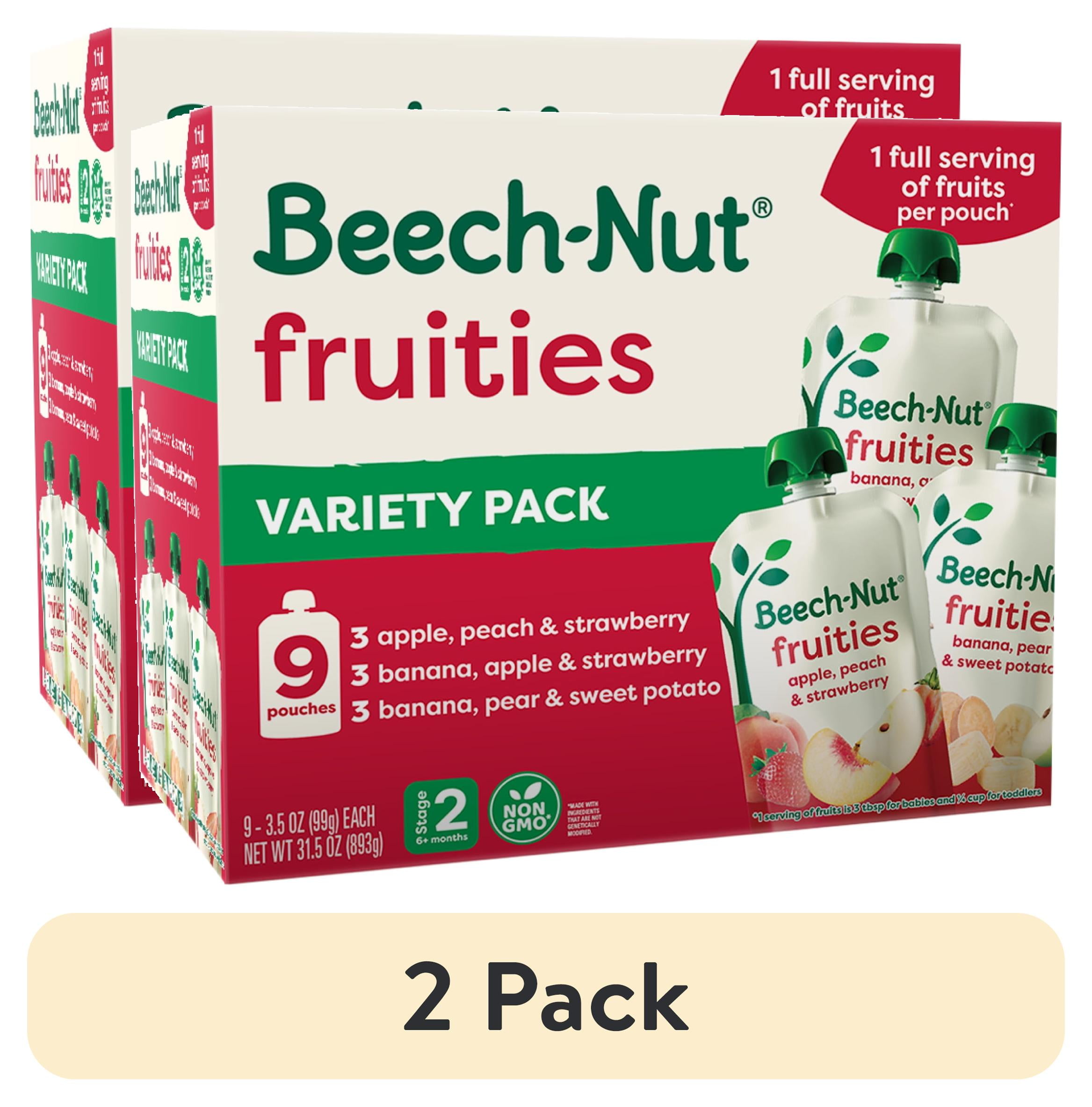 Beech-Nut Fruities Stage 2 Baby Food Variety Pack, 3.5 oz Pouch (9