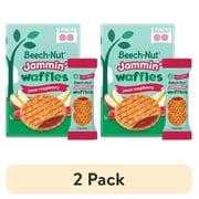 2 pack Beech-Nut Jammin Waffles with Pear Raspberry Fruit Filling Toddler Snack, 5 Count
