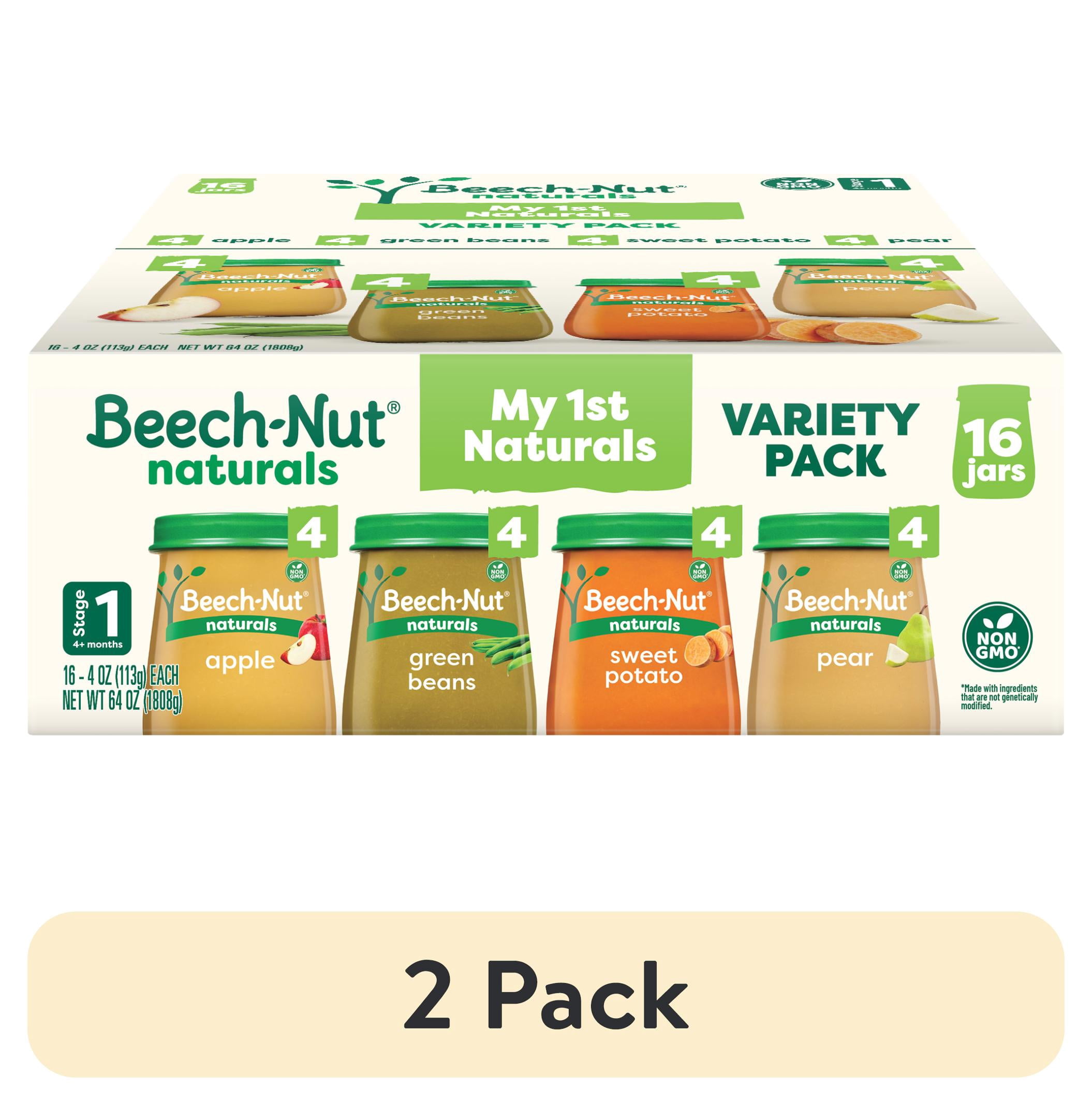 (2 pack) Beech-Nut Naturals Stage 1 Baby Food Variety Pack, Fruit