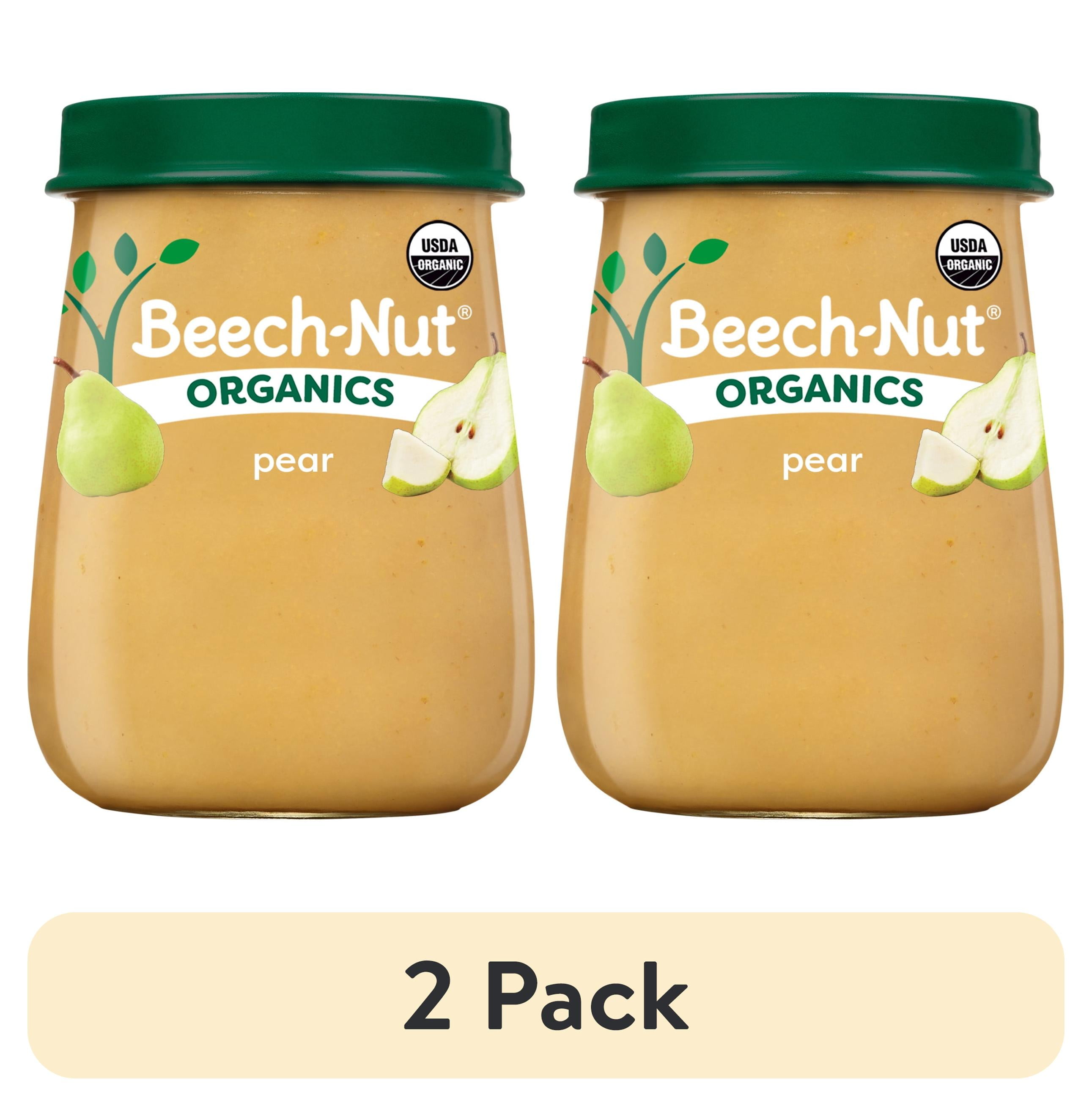 (2 pack) Beech-Nut Organics Stage 1 Organic Baby Food, Pear, 4 oz Jar