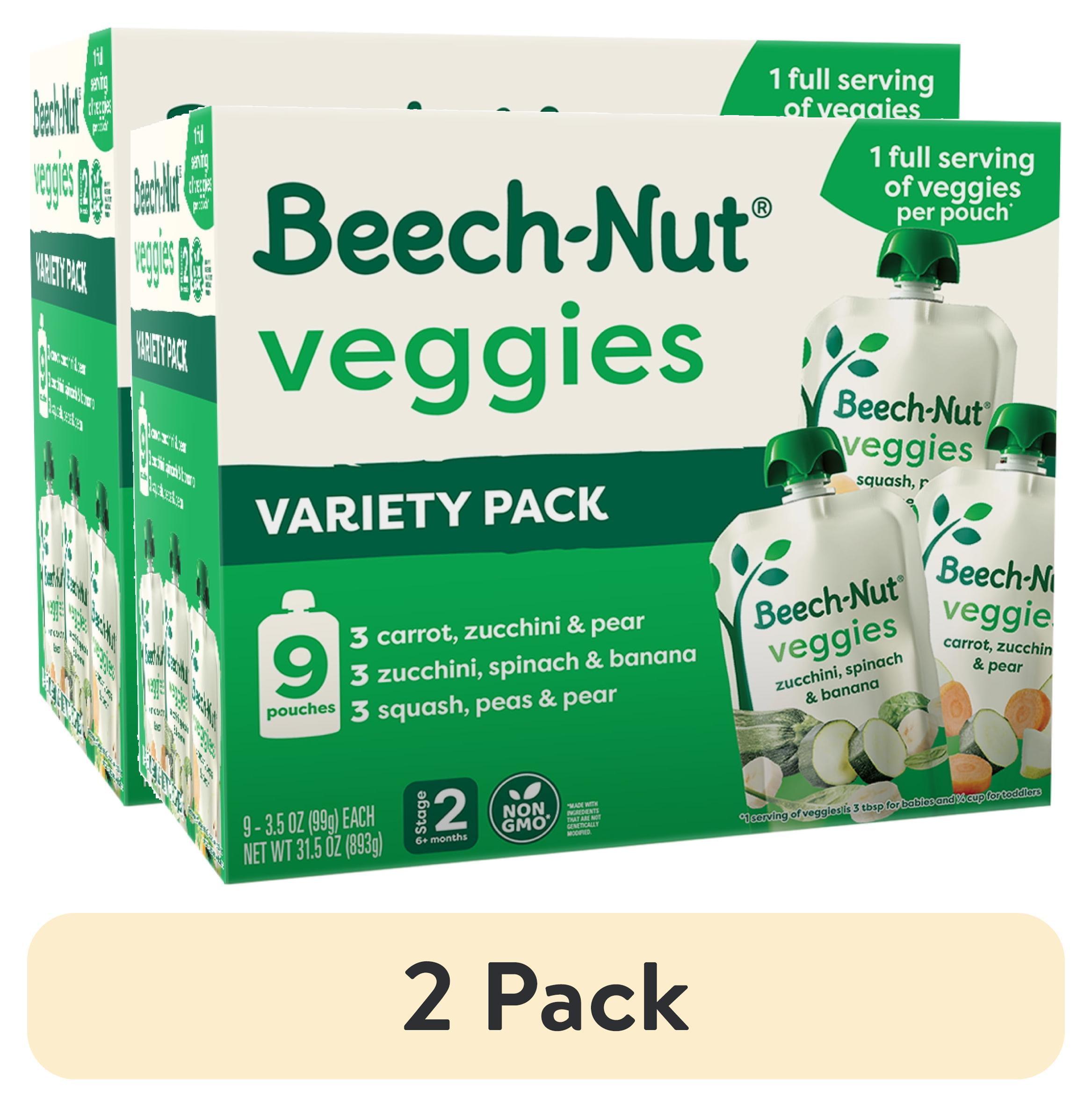 Beech-Nut Veggies Stage Baby Food Variety Pack, oz Pouch (9