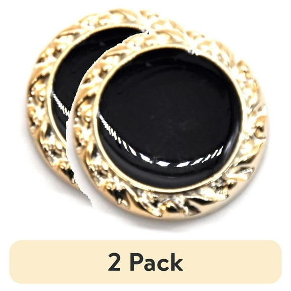 (2 pack) Belagio Rhinestone Gold Button with Black Center, Sewing Fasteners, 1 Piece