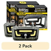 (2 pack) Bell + Howell Bionic Outdoor Wall Light Solar Powered Motion Sensor Waterproof LED for Porch