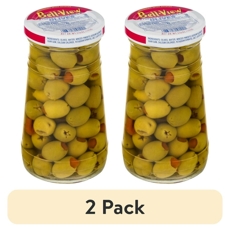 2 pack) Bell-View Pimento Stuffed Green Manzanilla Olives, 5.75 oz
