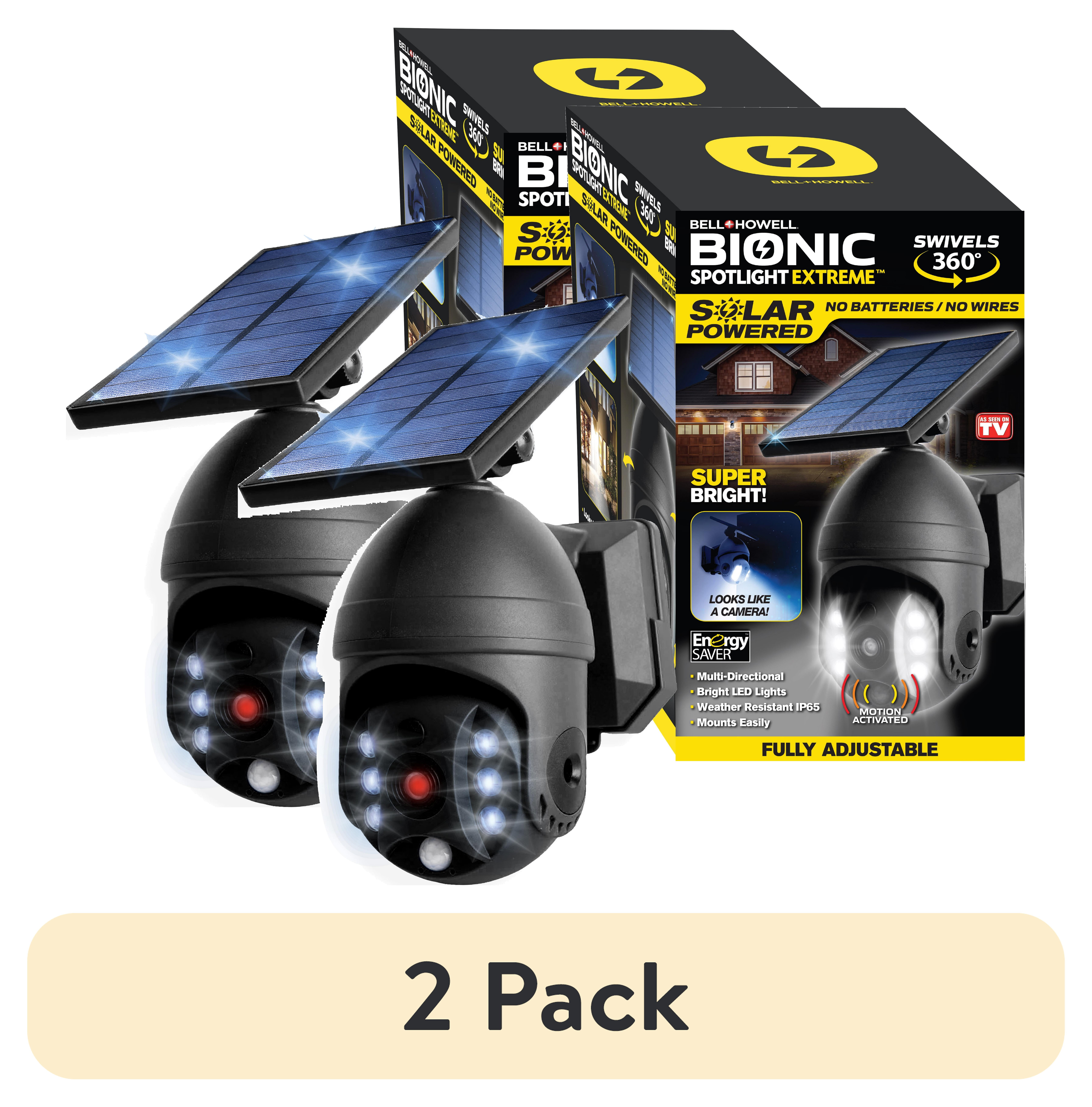 (2 pack) Bell and Howell Bionic Spotlight Extreme Solar Light Motion Sensor LED Light 270° Coverage