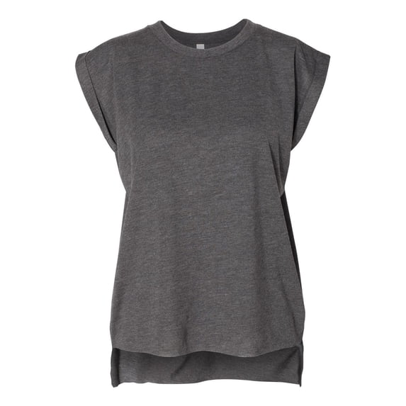 (2 pack) Bella + Canvas 8804 Ladies Flowy Muscle T-Shirt with Rolled Cuff