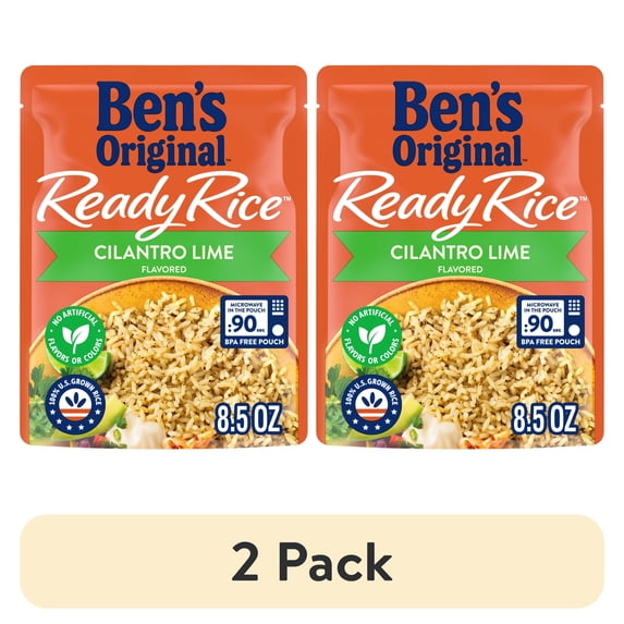 (2 pack) Ben's Original Ready Rice, Cilantro Lime Flavored, Easy Dinner Side, 8.5 Ounce Pouch