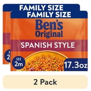 (2 pack) Ben's Original Flavored Ready Rice, Spanish Style, with Tomatoes, Peppers, Herbs and Spices, Family Size, 17.3 oz, Shelf-Stable