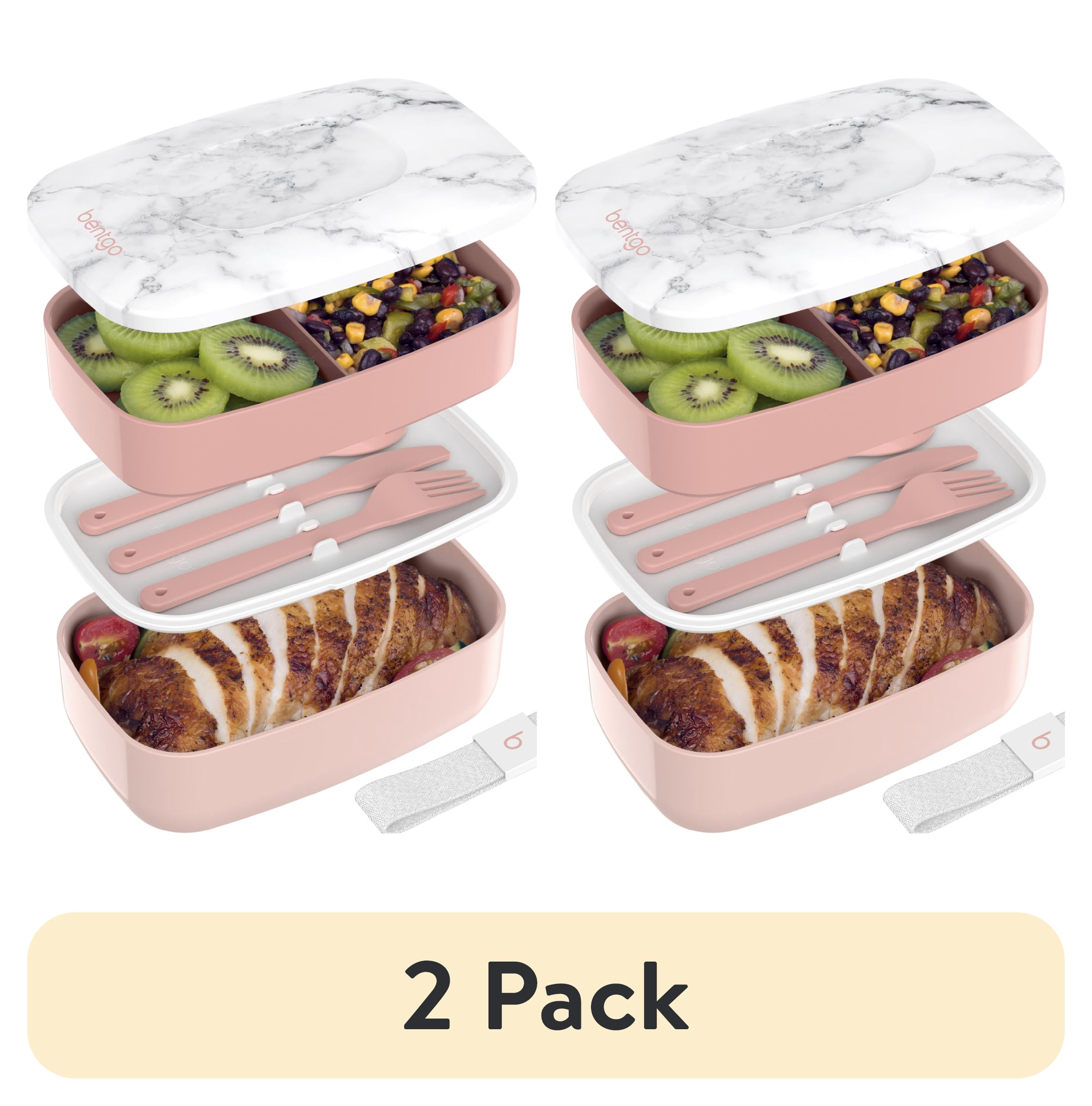 (2 pack) Bentgo Classic - Adult Bento Box, Stackable 3-Compartment ...