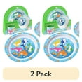 thumbnail image 1 of (2 pack) Bentology 5 Piece Mealtime Feeding Set for Kids and Toddlers - Shark - Includes Plate, Bowl, Cup, Fork and Spoon Utensil Flatware - Durable, Dishwasher Safe, BPA Free, 1 of 6