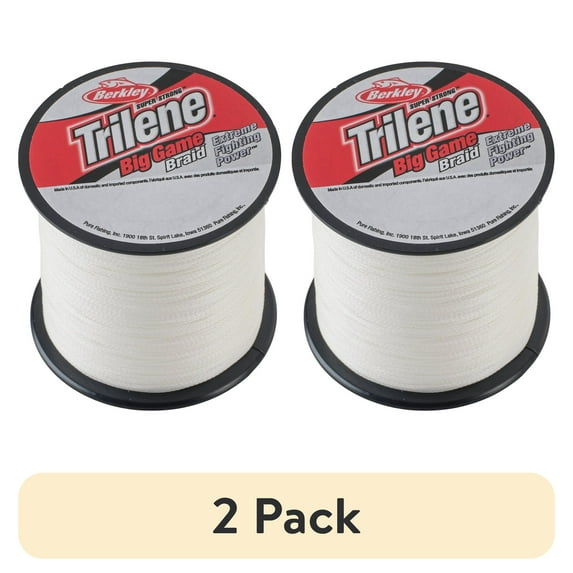 (2 pack) Berkley Trilene® Big Game™ Braid Fishing Line, Crystal, 80 lb Test Strength, 330 yd