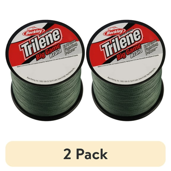 (2 pack) Berkley Trilene® Big Game™ Braid Fishing Line, Lo-Vis Green, 50 lb Test Strength, 330 yd
