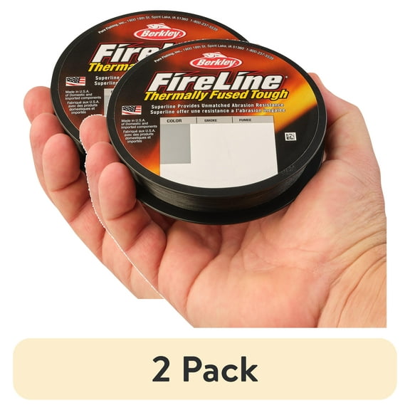 (2 pack) Berkley FireLine Fishing Line, Smoke, 6 lb Test Strength, 125 yd