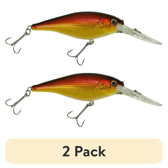 (2 pack) Berkley Flicker Shad Fishing Lure, Black Gold Sunset, 1/2 oz