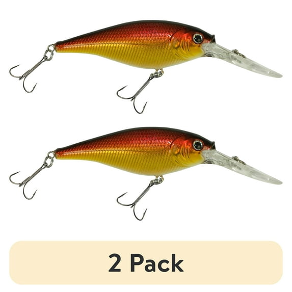 (2 pack) Berkley Flicker Shad Fishing Lure, Black Gold Sunset, 3/16 oz
