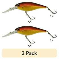 (1 pack) Flicker Shad Hard Bait 2 3/4" Length, 11'13' Swimming Depth, 2 Hooks, Black Gold Sunset, Per 1 1202237