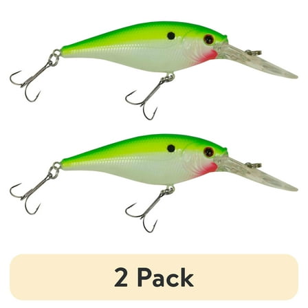 (2 pack) Berkley Flicker Shad Fishing Lure, Chartreuse Pearl, 5/16 oz