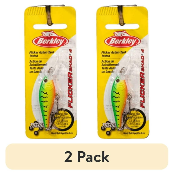 (2 pack) Berkley Flicker Shad Fishing Lure, Firetiger, 1/8 oz