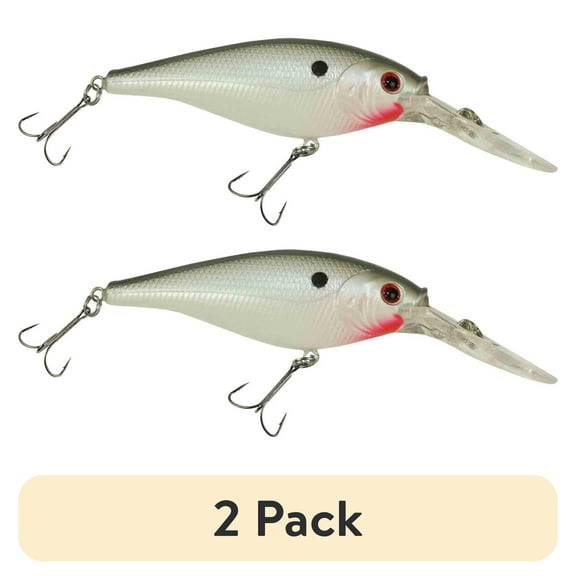 (2 pack) Berkley Flicker Shad Fishing Lure, Pearl White, 1/2 oz