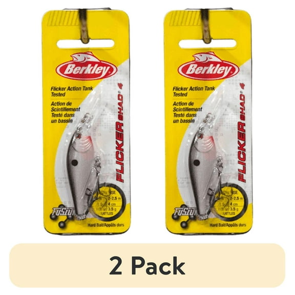 (2 pack) Berkley Flicker Shad Fishing Lure, Pearl White, 1/8 oz