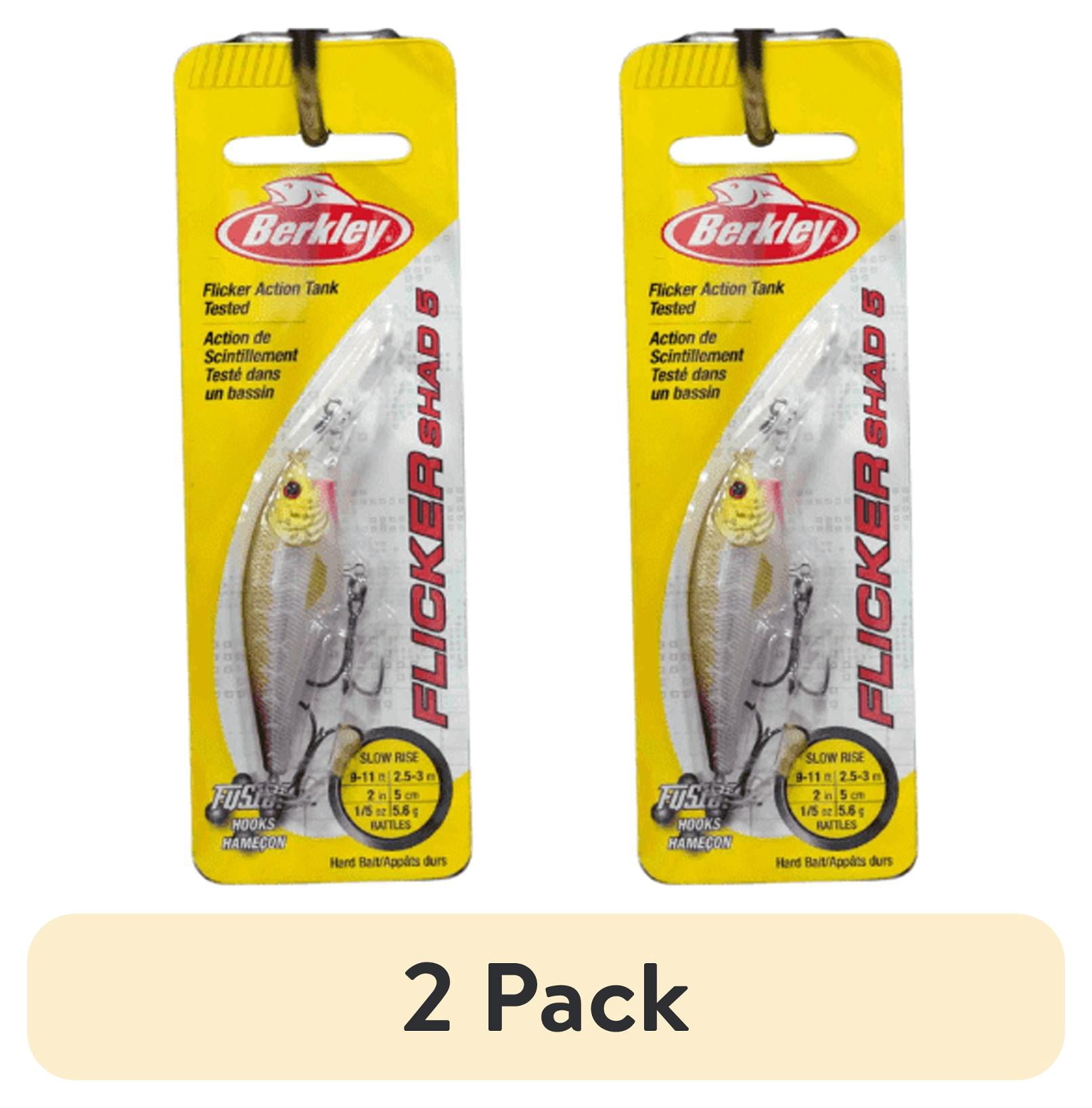 (2 pack) Berkley Flicker Shad Fishing Lure, Purple Tiger, 3/16 oz