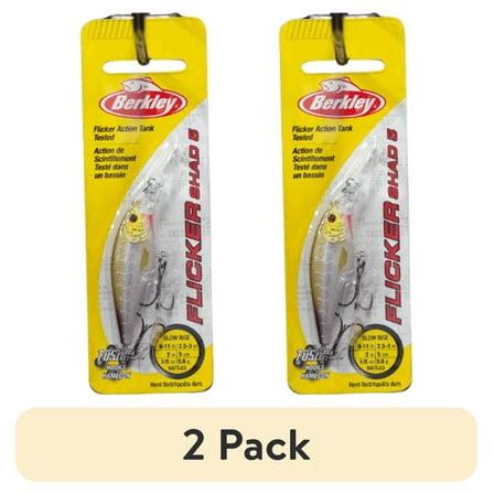 (2 pack) Berkley Flicker Shad Fishing Lure, Purple Tiger, 3/16 oz