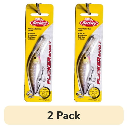 (2 pack) Berkley Flicker Shad Fishing Lure, Purple Tiger, 5/16 oz
