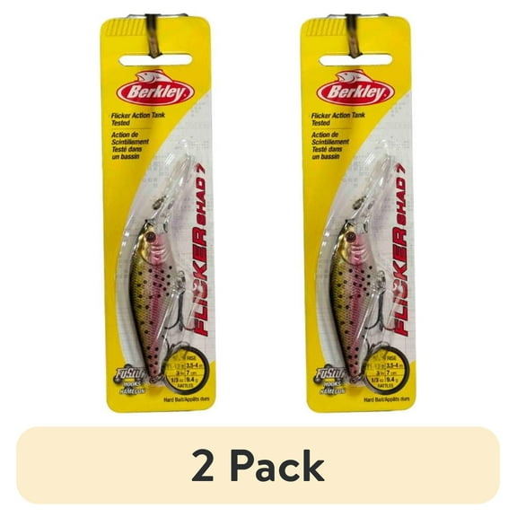 (2 pack) Berkley Flicker Shad Fishing Lure, Rainbow Trout, 5/16 oz