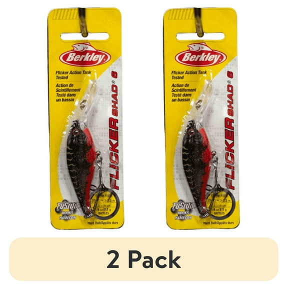 (2 pack) Berkley Flicker Shad Fishing Lure, Red Tiger, 1/4 oz