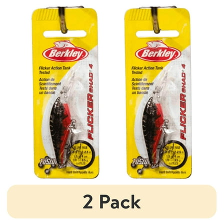 (2 pack) Berkley Flicker Shad Fishing Lure, Red Tiger, 1/8 oz