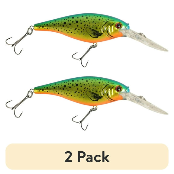 (2 pack) Berkley Flicker Shad Fishing Lure, Speckled Gold Shiner, 3/16 oz