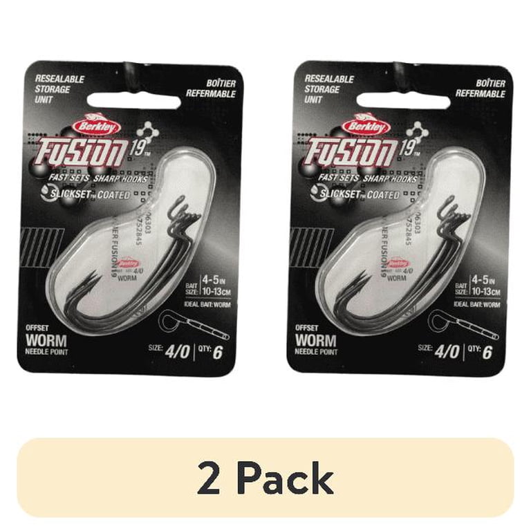 19/0 fishing hook (2 pack) Berkley Fusion19 Offset Worm Fishing Hooks